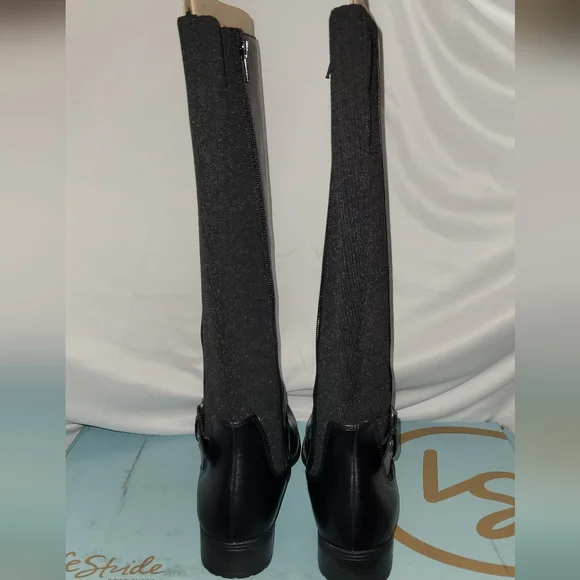 Life Stride X-Anita Tall Shaft Riding Boots Size 8M Black Athena manmade New - Picture 9 of 13